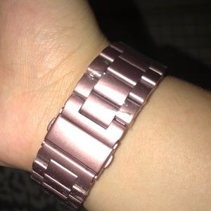 Rose gold Apple Watch band